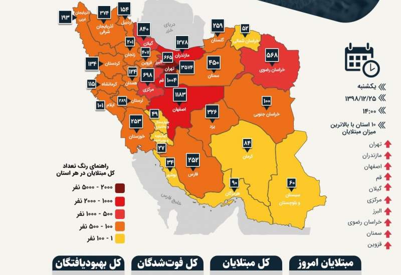 آمار رسمی کرونا در کشور و کهگیلویه و بویراحمد / تنها بیمار کرونایی گچساران بهبود یافت / تقدیر نماینده ولی‌فقیه در کهگیلویه و بویراحمد از جامعه پزشکی / گلایه‌های پاکبانان یاسوج از پیامدهای آمدن کرونا