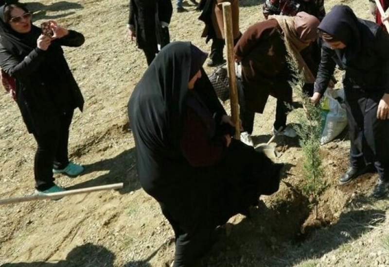 ۱۰۰ نهال به نام ۱۰۰ زن نامدار قرن در بوستان پردیس بانوان کاشته شد