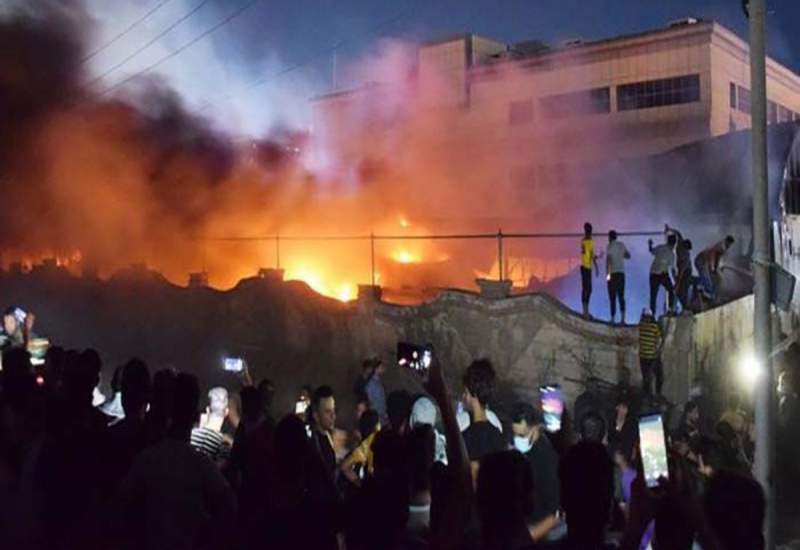 آتش سوزی در ناصریه عراق؛ شهر به حال آماده باش درآمد