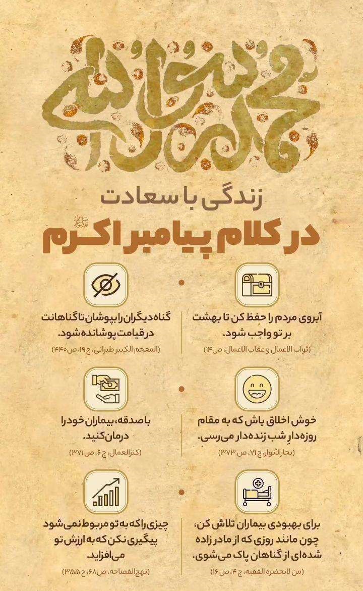 زندگی با سعادت در کلام پیامبر اکرم (صلیاللهعلیهوآله) +اینفوگرافیک