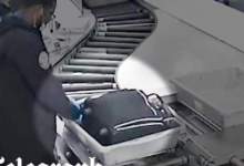 (ویدئو) نیروهای امنیتی فرودگاه که از چمدان‌های مسافران سرقت می‌کردند