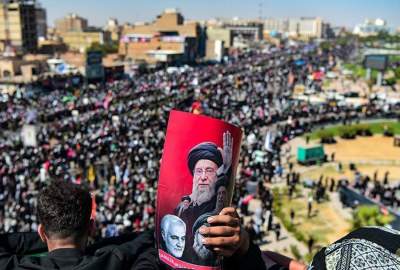 تصاویر | تشییع پیکر رهبر شهید انقلاب در نجف -1  <img src="/images/picture_icon.png" width="11" height="10" border="0" align="top">