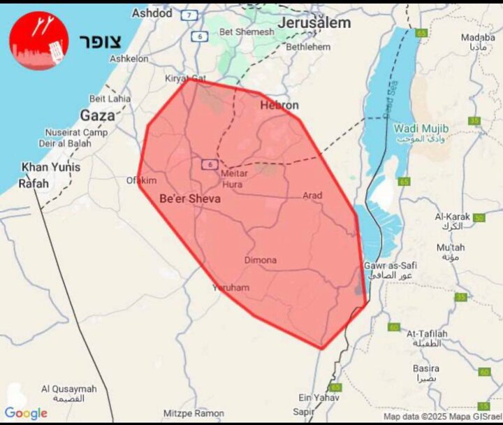 آژیر خطر در جنوب فلسطین اشغالی از جمله در اطراف نیروگاه «دیمونا» فعال شد
